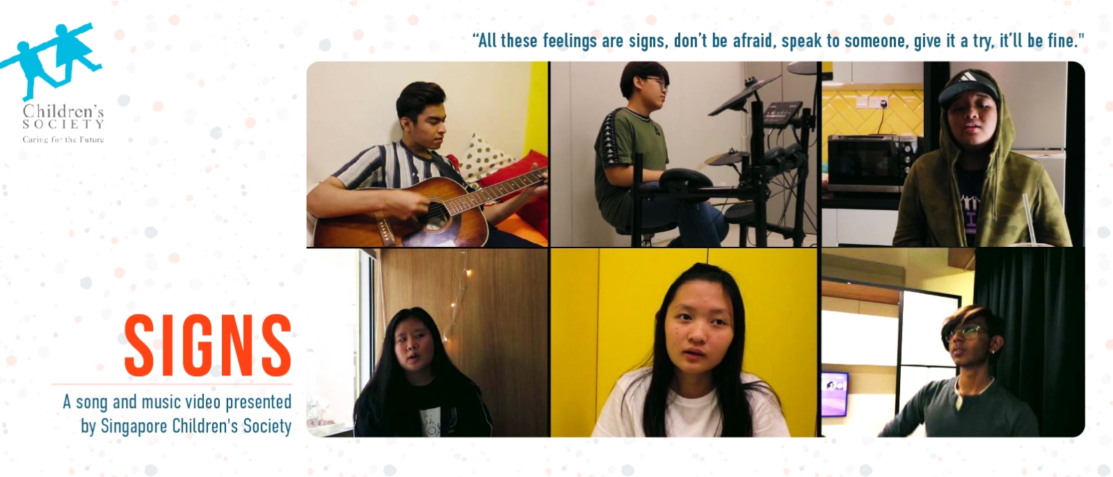 Spreading the Message of Seeking Help When Needed: ‘Signs’, a song and music video presented by Singapore Children’s Society